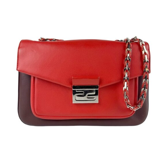 FENDI Red Leather Shoulder Bag - Picture 1 of 5